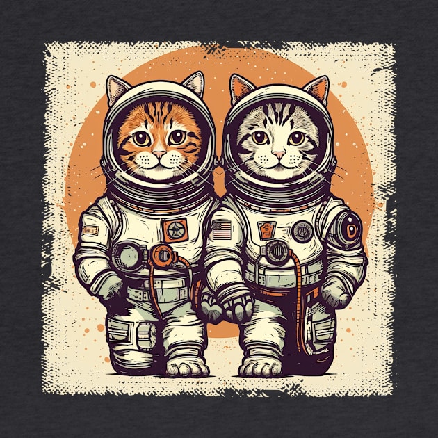 Two Astronaut Cats by erzebeth